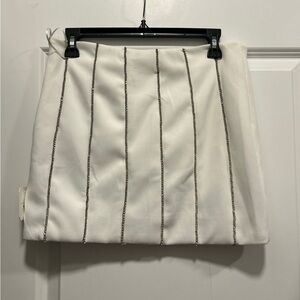 Altar'd State Cream Mini Pencil Skirt Pleated Work